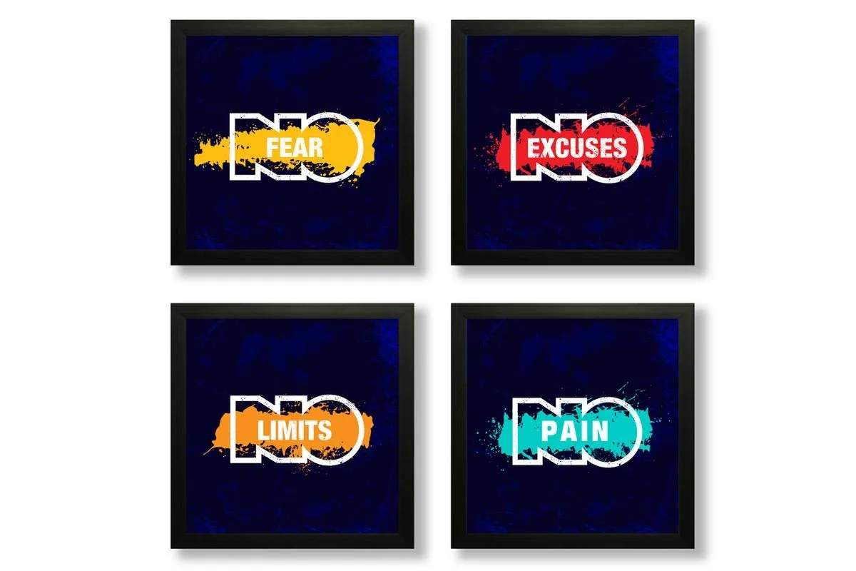 SAF paintings Motivational Quotes Digital Reprint 19 x 19 inch Painting - Set of 4 SANFSD37N