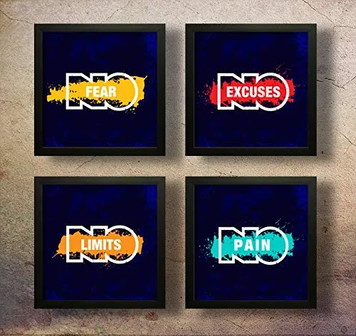 SAF paintings Motivational Quotes Digital Reprint 19 x 19 inch Painting - Set of 4 SANFSD37N