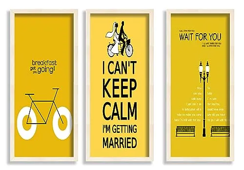 SAF paintings Set Of 3 Motivational Quotes Brown Frame painting for Wall Decoration SA- NATURALLP33514