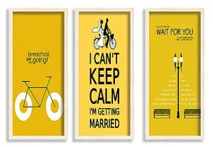 SAF paintings Set Of 3 Motivational Quotes Brown Frame painting for Wall Decoration SA- NATURALLP33514