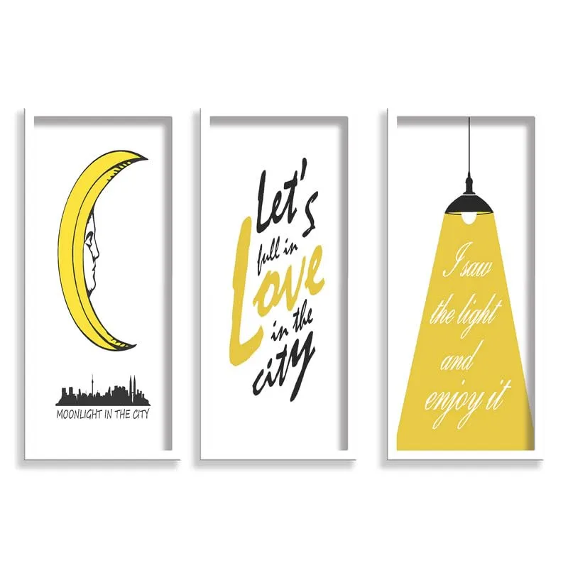 SAF paintings Set Of 3 Motivational Quotes White Frame painting for Wall Decoration SA-WHITELP33517