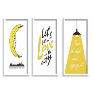 SAF paintings Set Of 3 Motivational Quotes White Frame painting for Wall Decoration SA-WHITELP33517