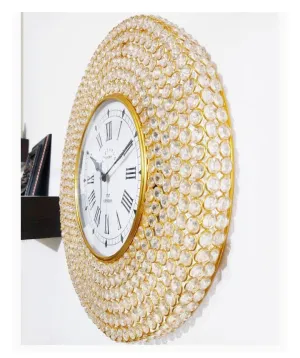 SARKAR SAHAB Beautiful Decorative Timepiece with Sparkling Crystal Accents for The Home or Office, The Exquisite Crystal Table Clock is a Unique Gift idea. (43X43 CM)