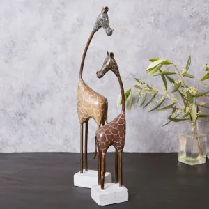 Shona Stone Short Tall Giraffe Sculpture Set