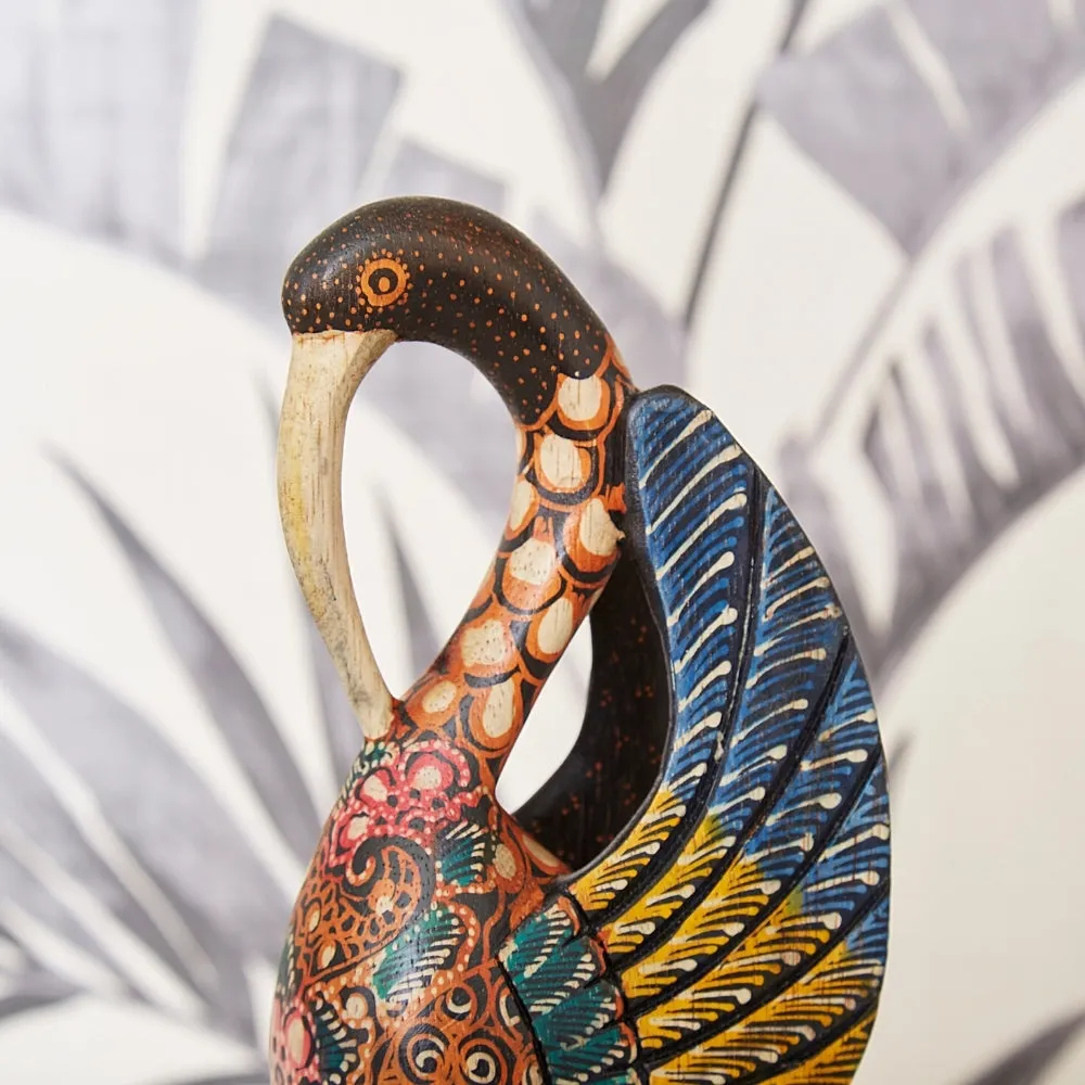 Short Batik Ibis Bird Statue