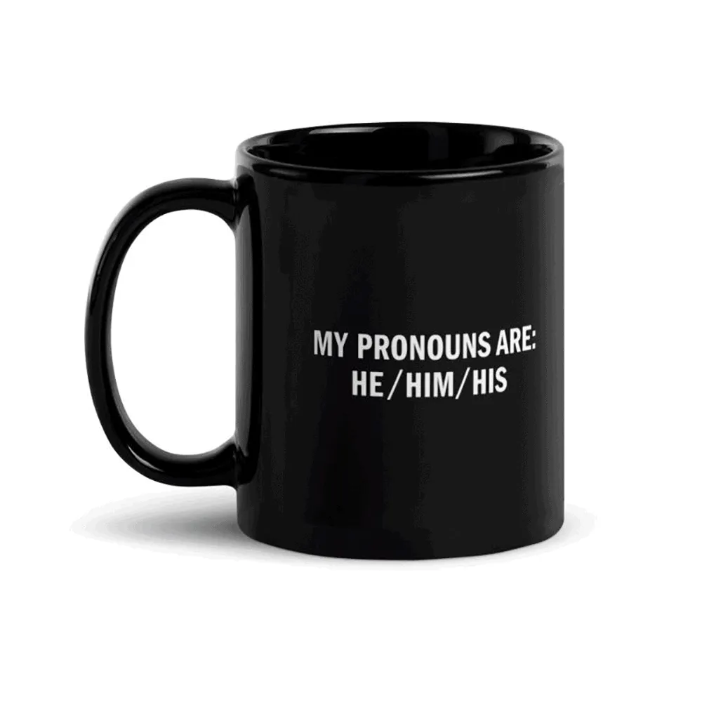 SHOWTIME Pronouns Pride Logo 11 oz Black Mug