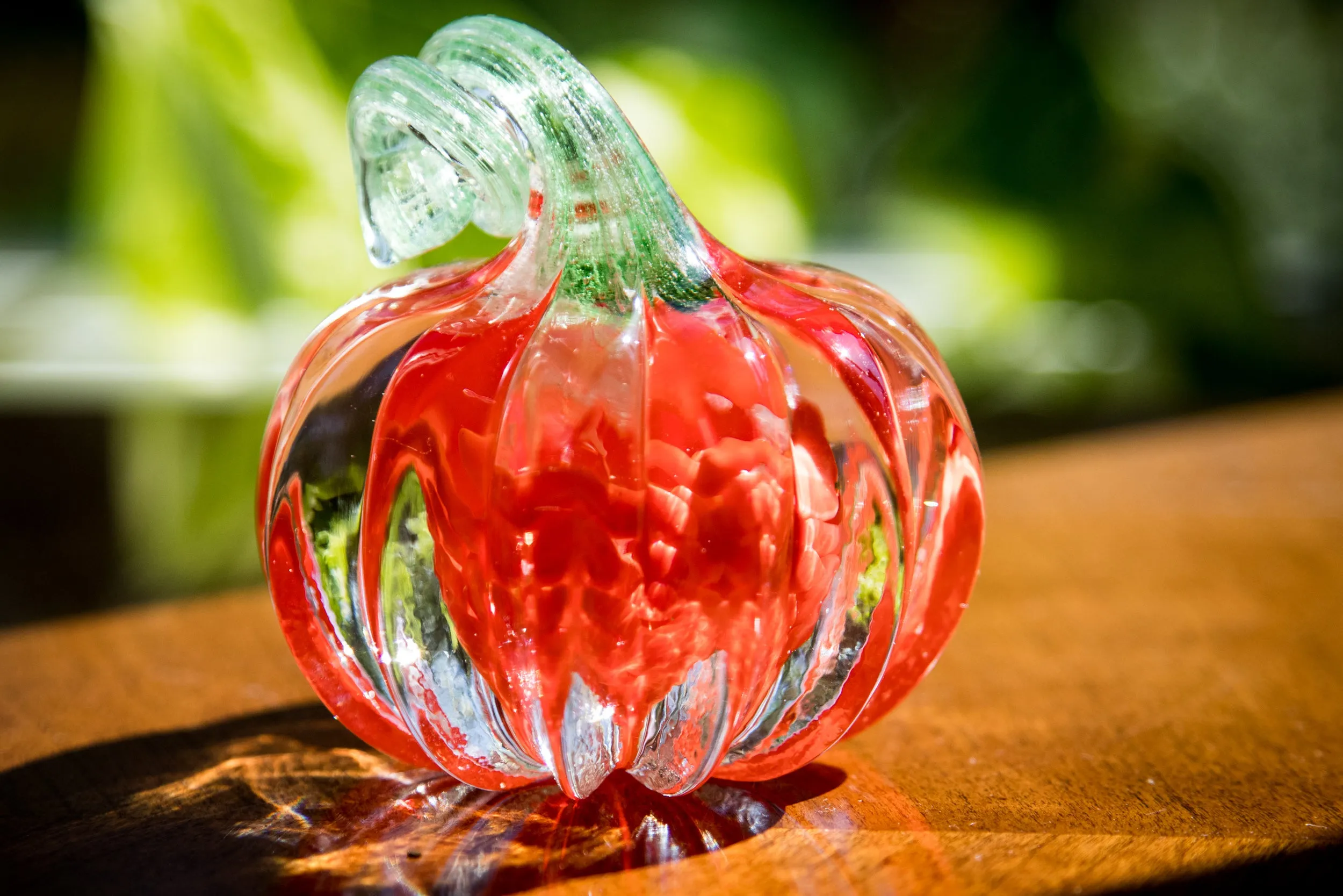 Solid Glass Pumpkins with Infused Cremation Ash