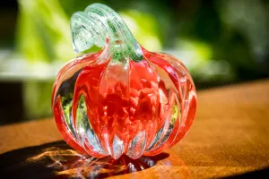 Solid Glass Pumpkins with Infused Cremation Ash