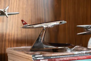 Swissair DC-8 Chrome Ashtray by Bühler