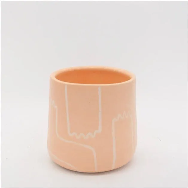 Tall Manos Outline Planter - Peach