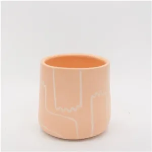 Tall Manos Outline Planter - Peach