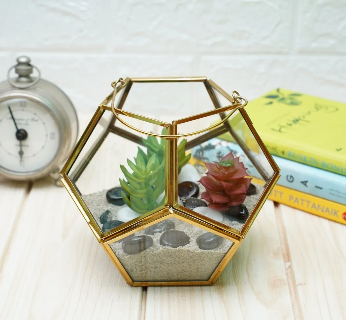Terrarium Glass Containers with Terrarium Grow Kit (Golden Fullerene)
