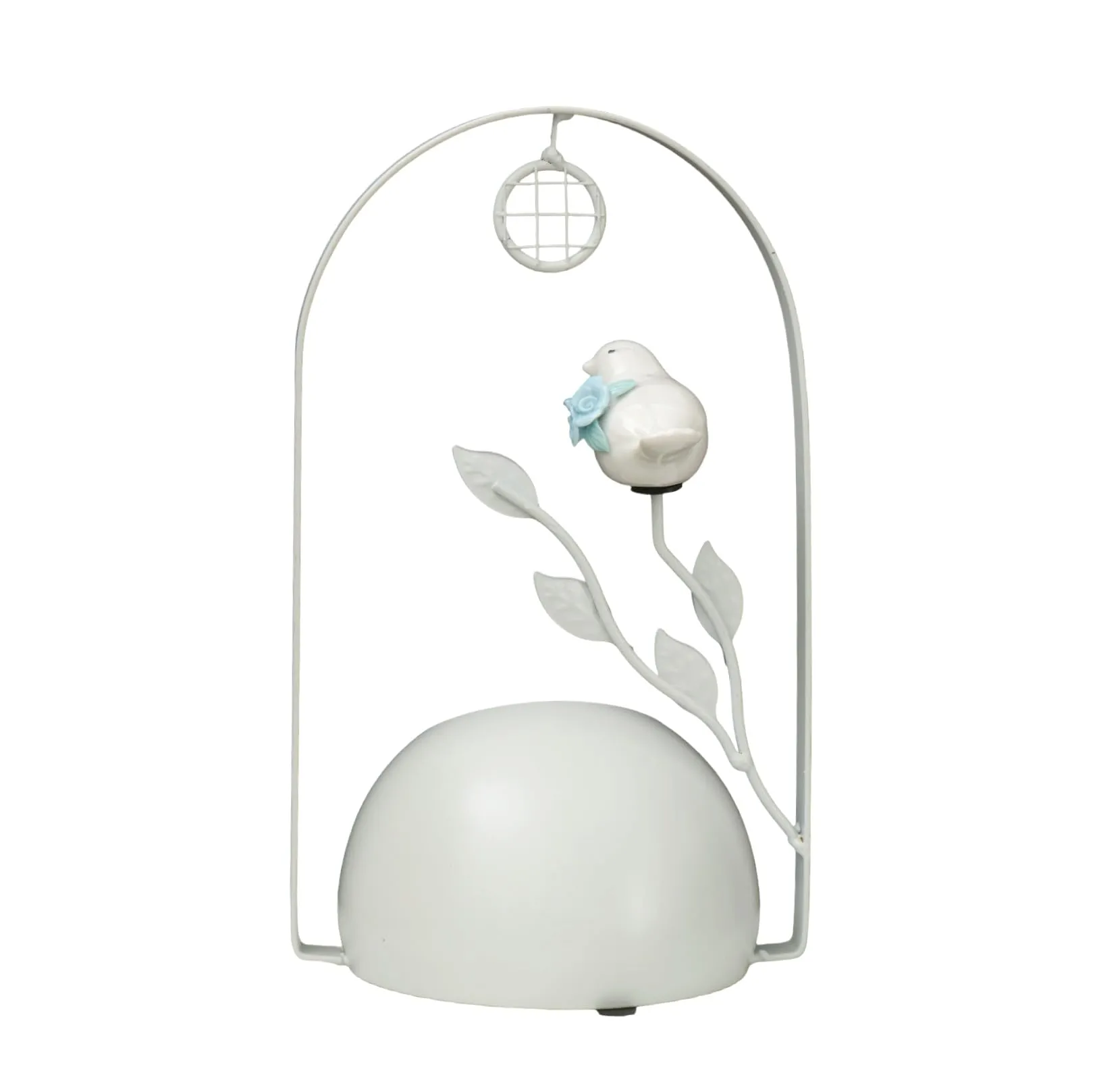 The Procure Store Antique Style Bird with Leaf Design Table Clock- White