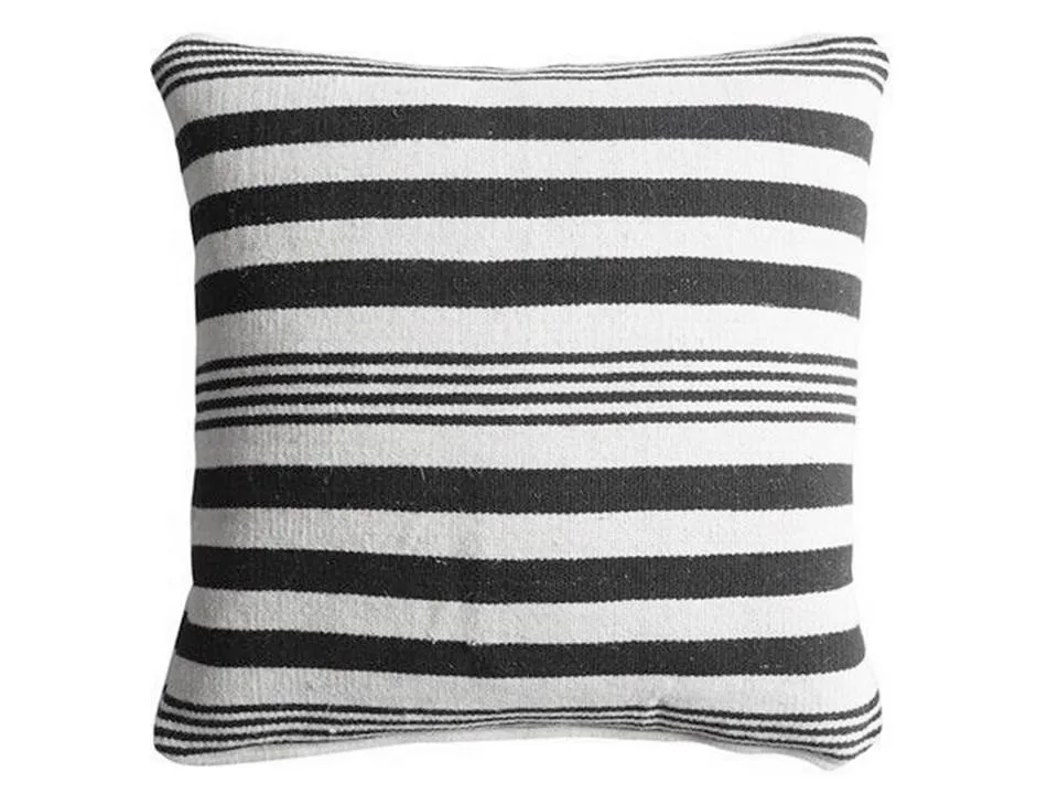 Throw Pillow Cover - White with Black Stripes - Sana