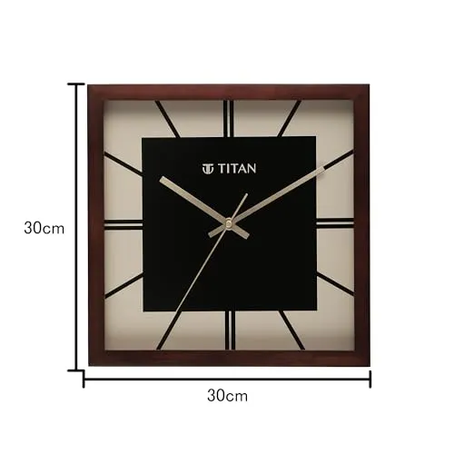 Titan Black & Timber Wooden Wall Clock