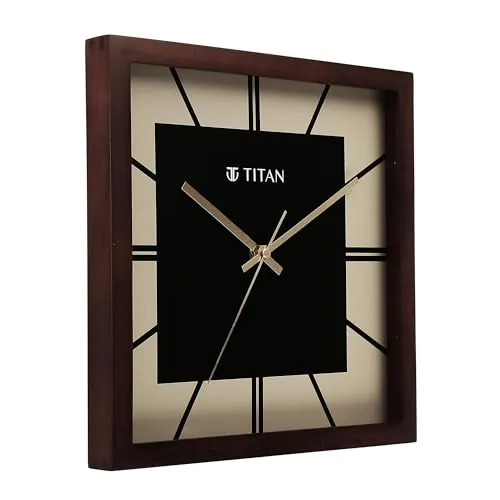 Titan Black & Timber Wooden Wall Clock