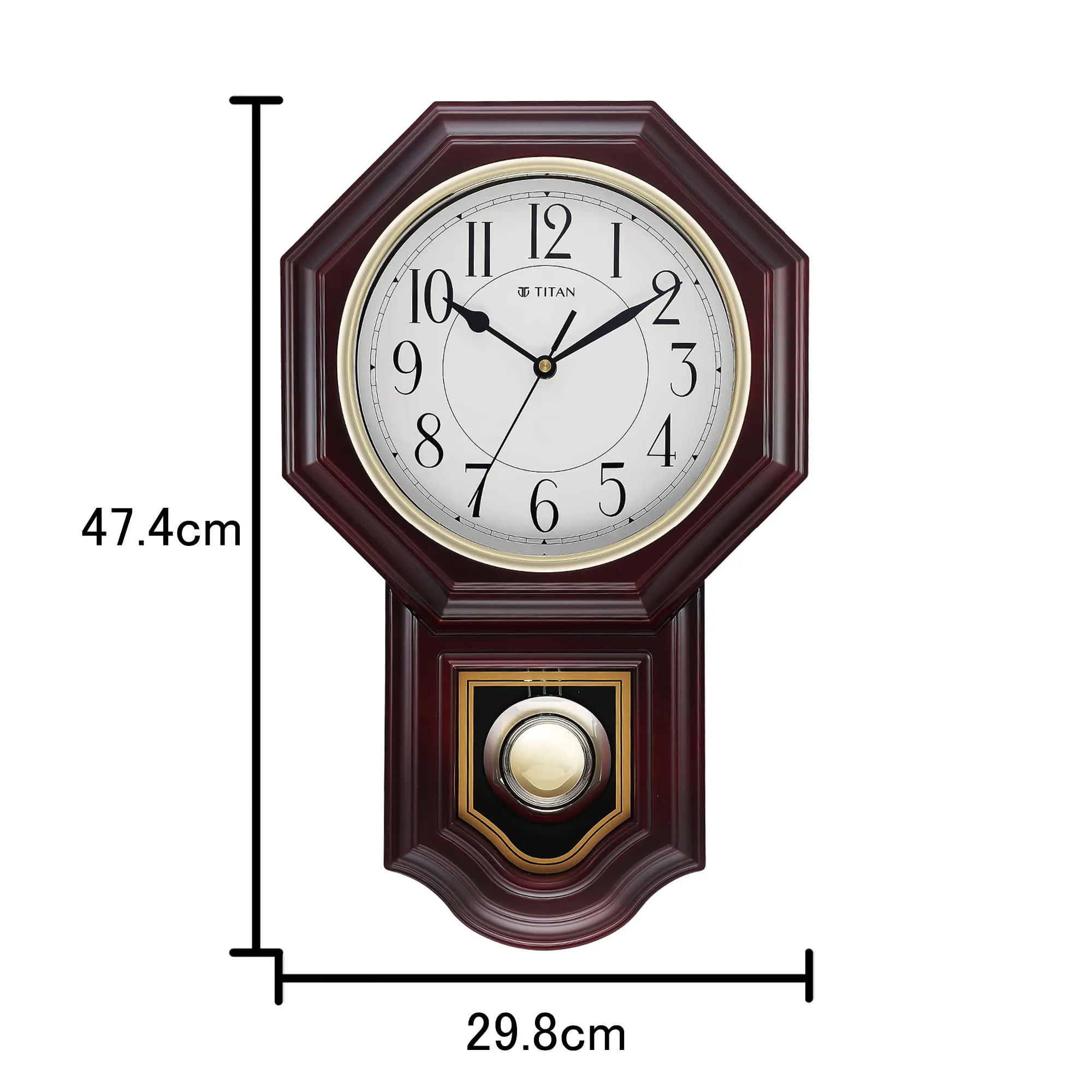 Titan Classic Brown Colour Pendulum Clock with a Westminster Chime (Large)