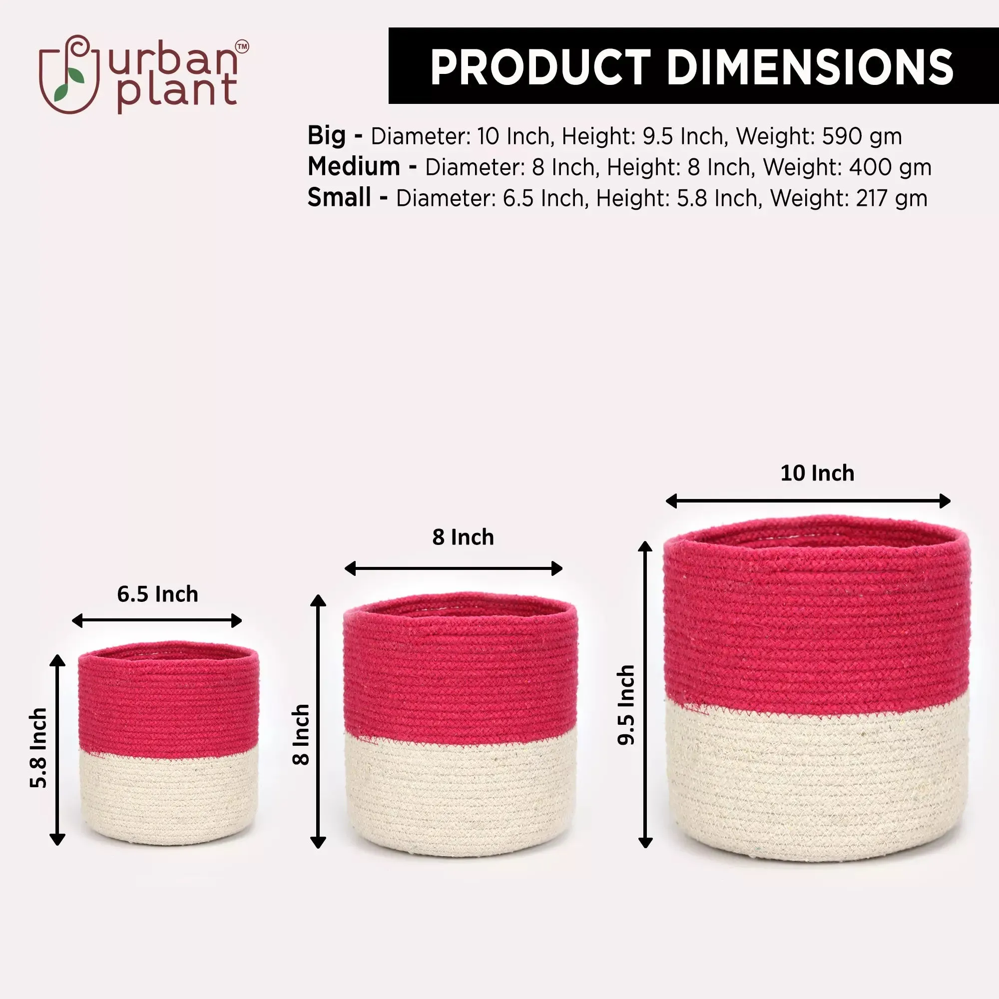 Twin Pink Cotton Planter - (Pack of 3)