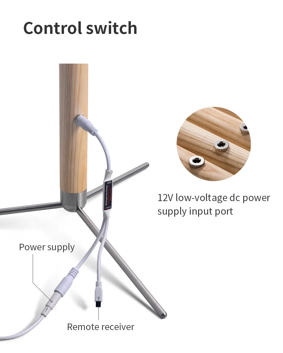 Vertical Solid Wood Floor Lamp