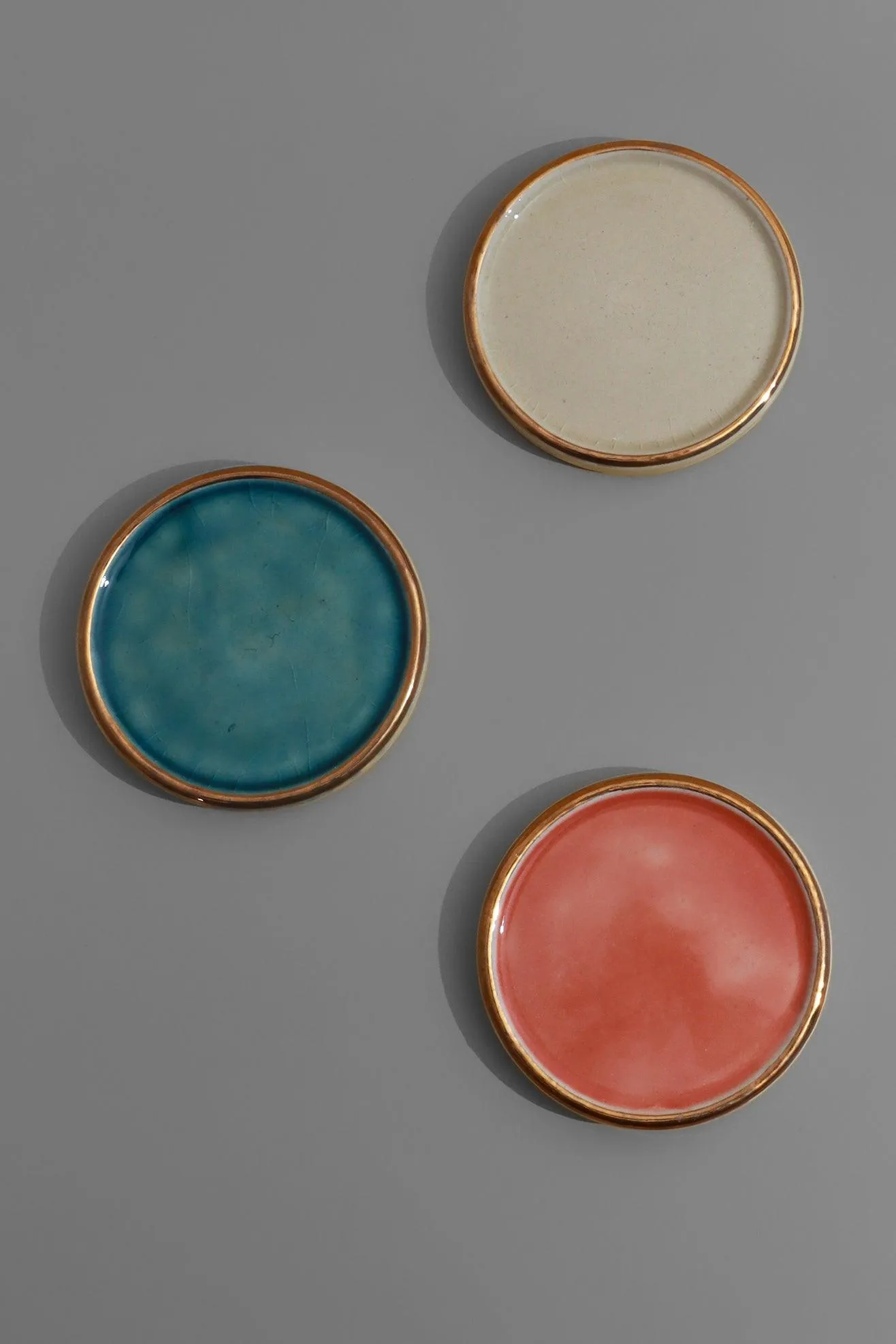 Vibrant Glaze Ceramic Coasters Set Of 2