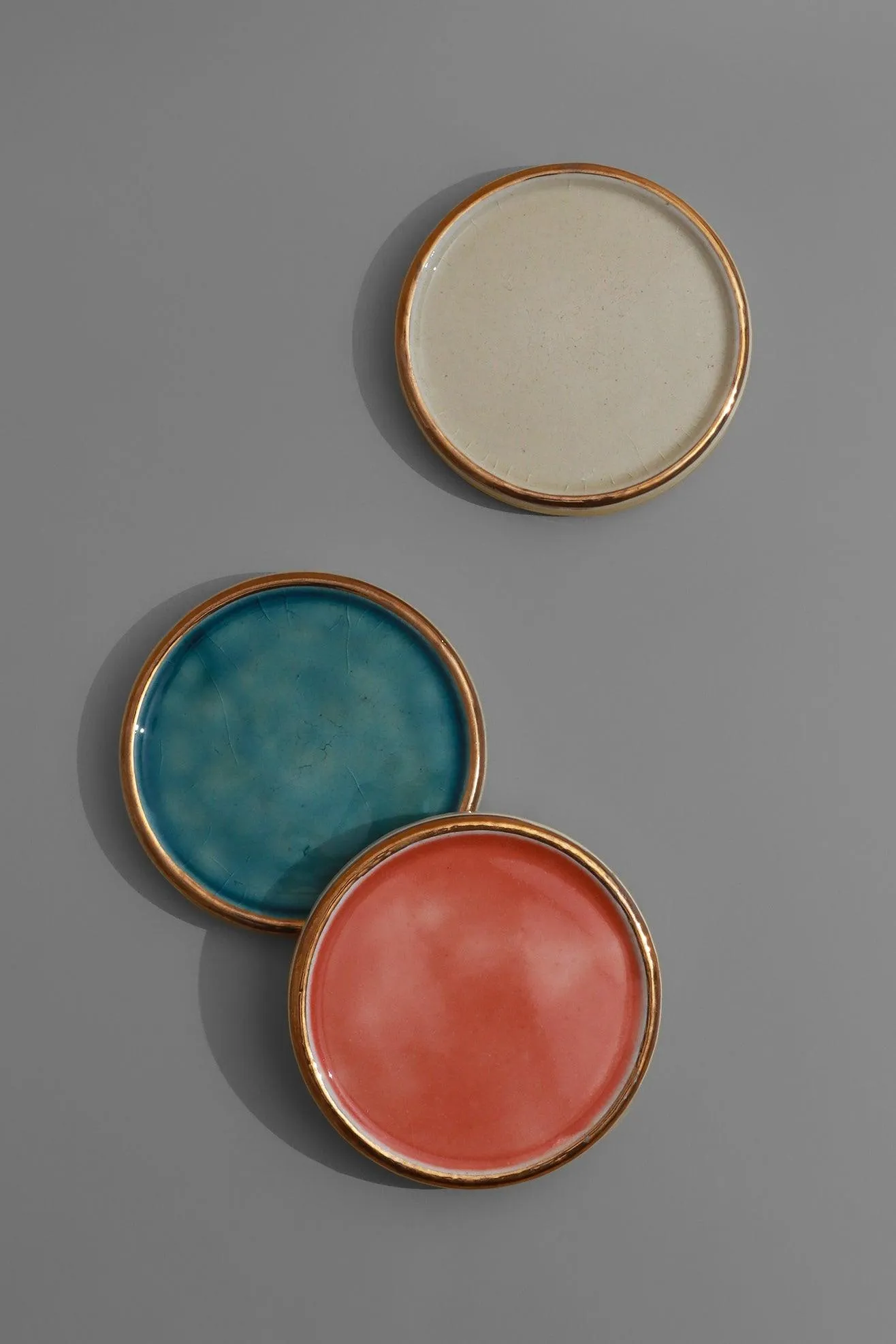 Vibrant Glaze Ceramic Coasters Set Of 2
