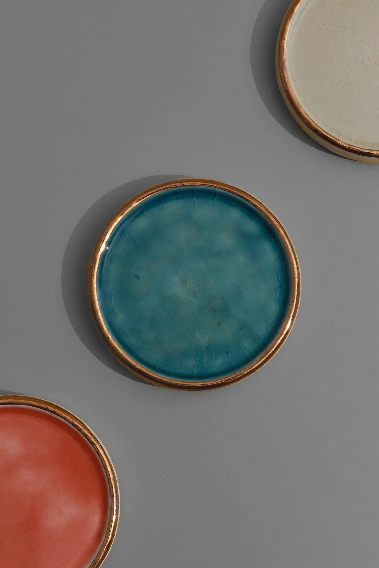 Vibrant Glaze Ceramic Coasters Set Of 2