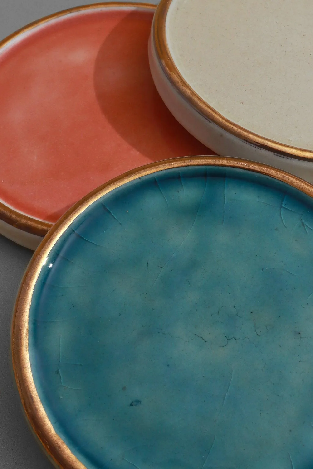 Vibrant Glaze Ceramic Coasters Set Of 2