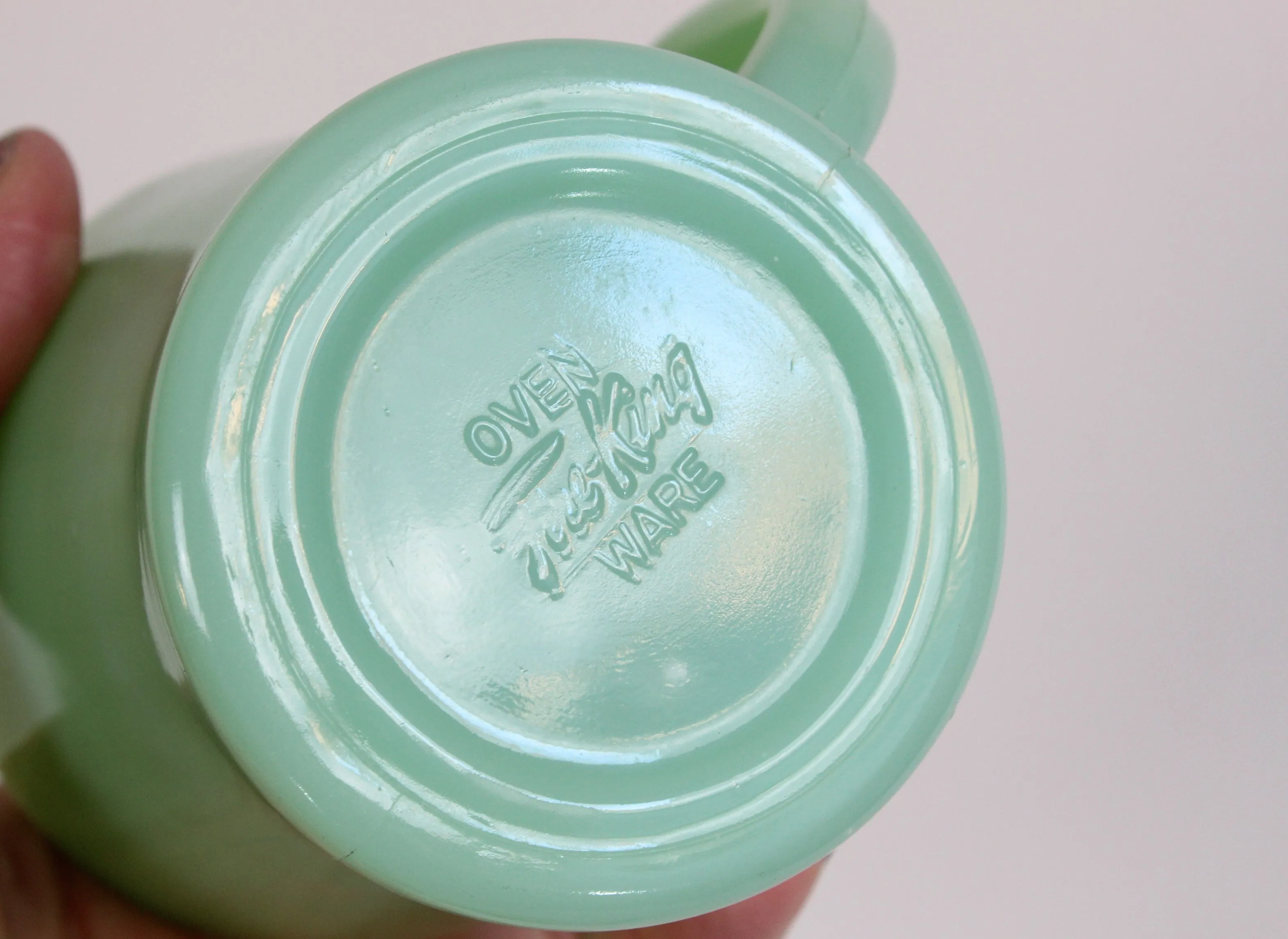 Vintage 1950s Jadeite Coffee Cups And Bowls