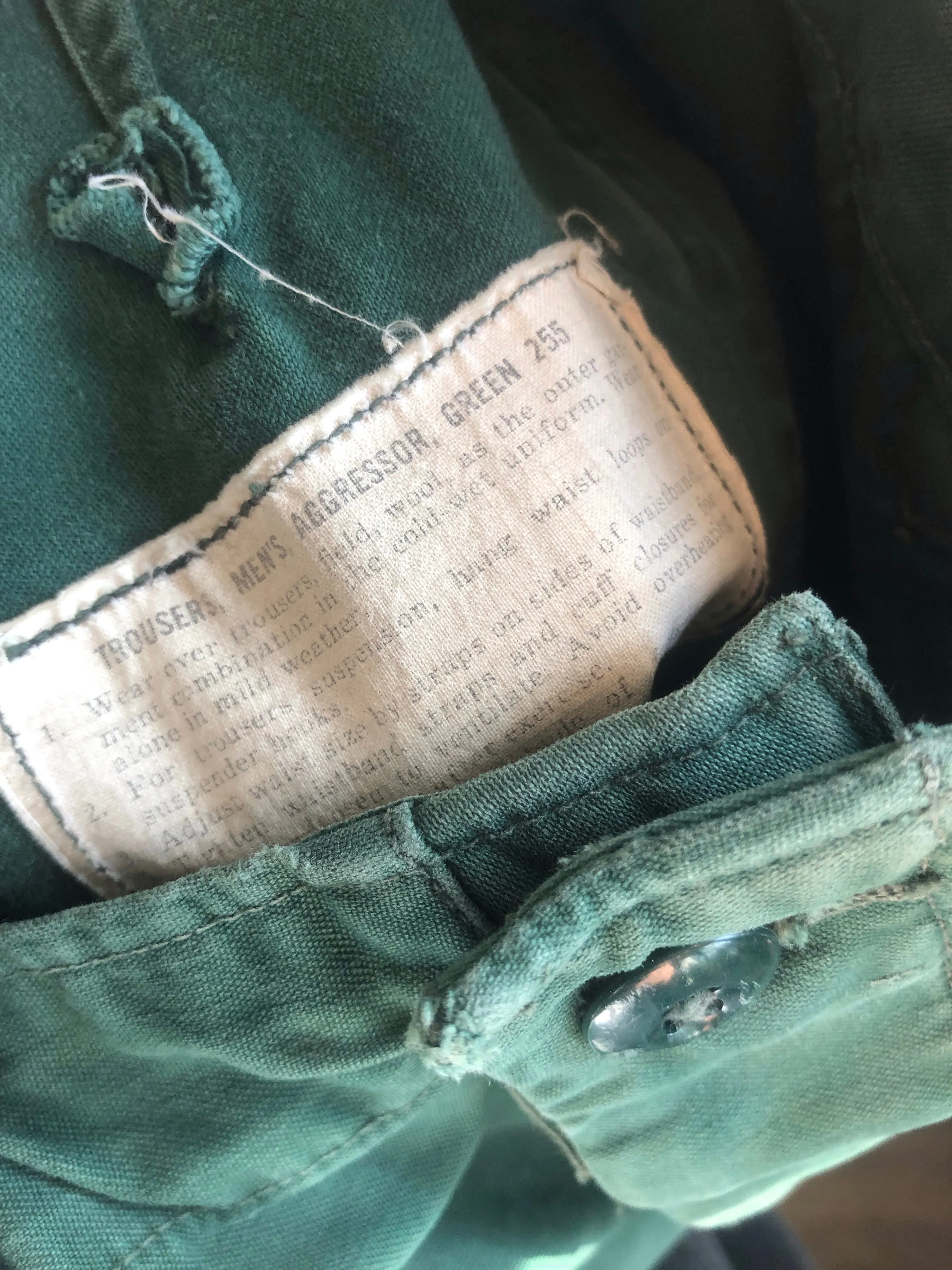 Vintage 1960s Aggressor Army Shade 255 Field Trousers
