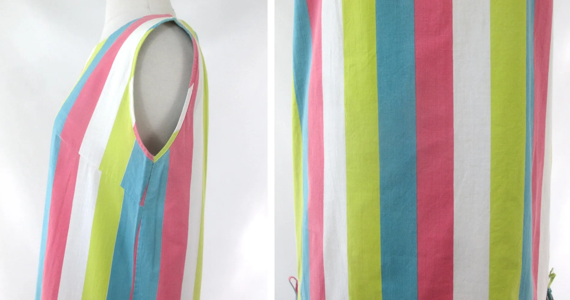 Vintage 60s Atomic Stripe Shift Dress M