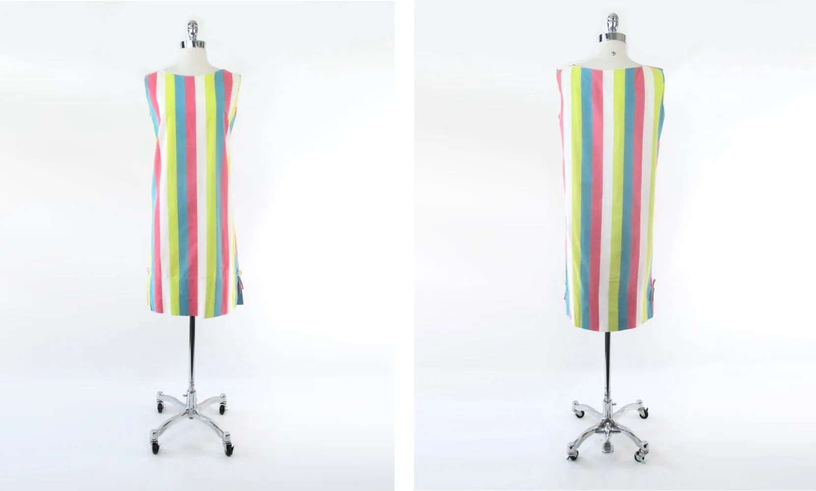 Vintage 60s Atomic Stripe Shift Dress M