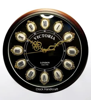 Vintage Decor Handicraft Roman Number Wooden Antique Wall Clock 12 Inch