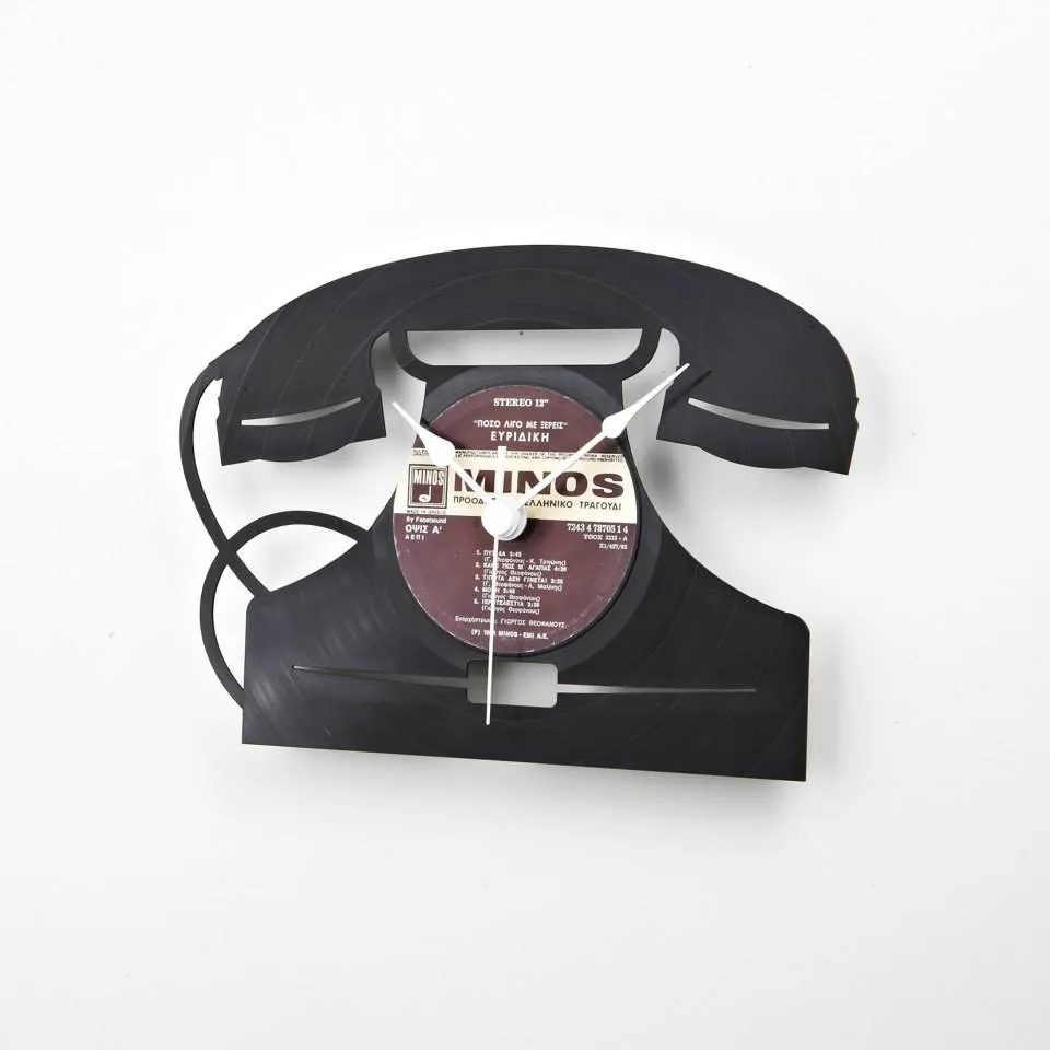 Wall Vinyl Clock Telephone
