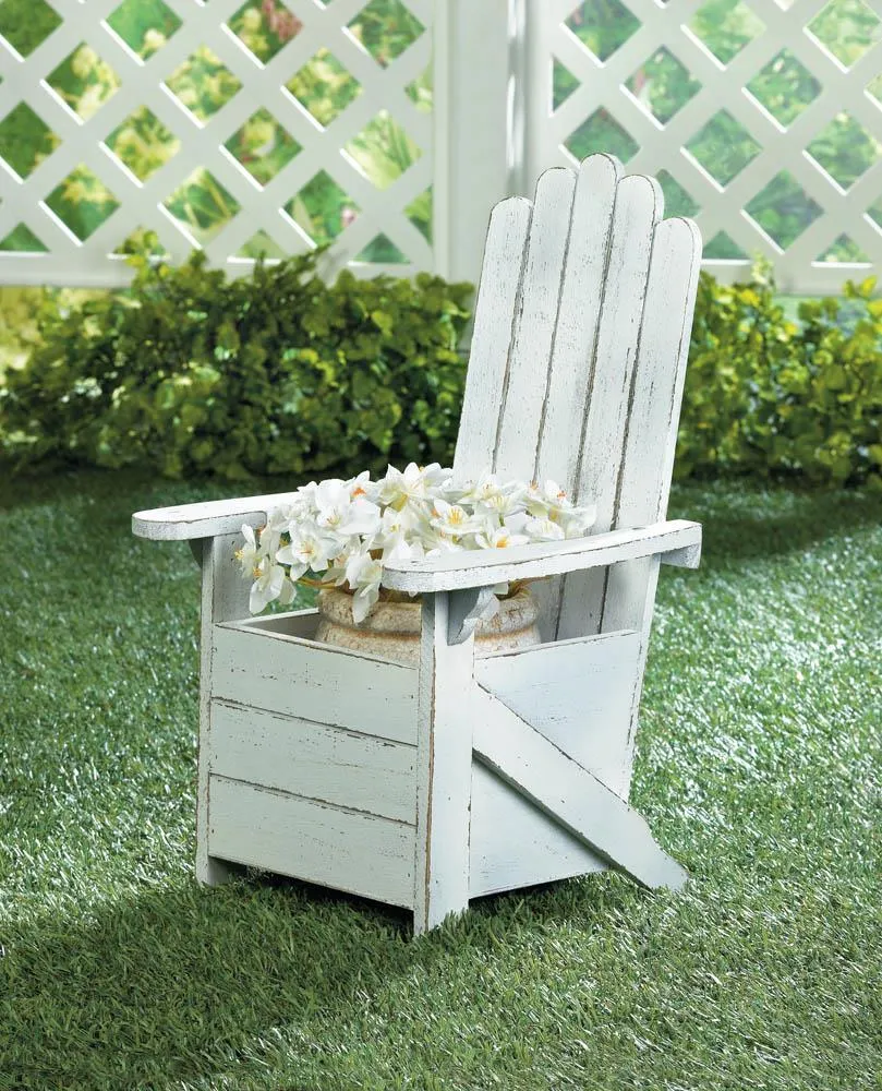 White Adirondack Chair Planter