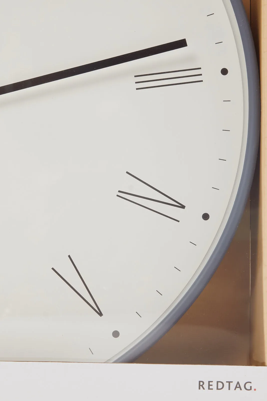 White And Grey Wall Clock With Thin Frame