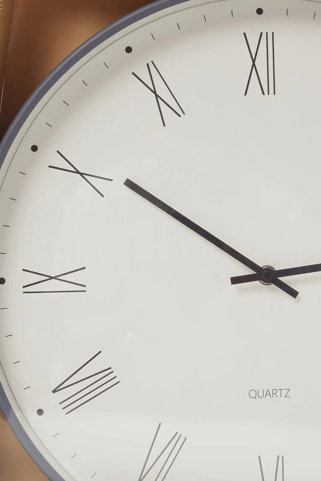 White And Grey Wall Clock With Thin Frame