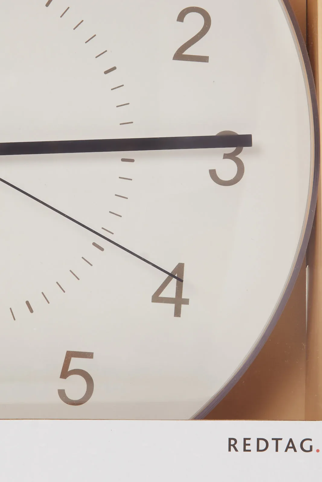 White Wall Clock With Numbers And Thin Frame