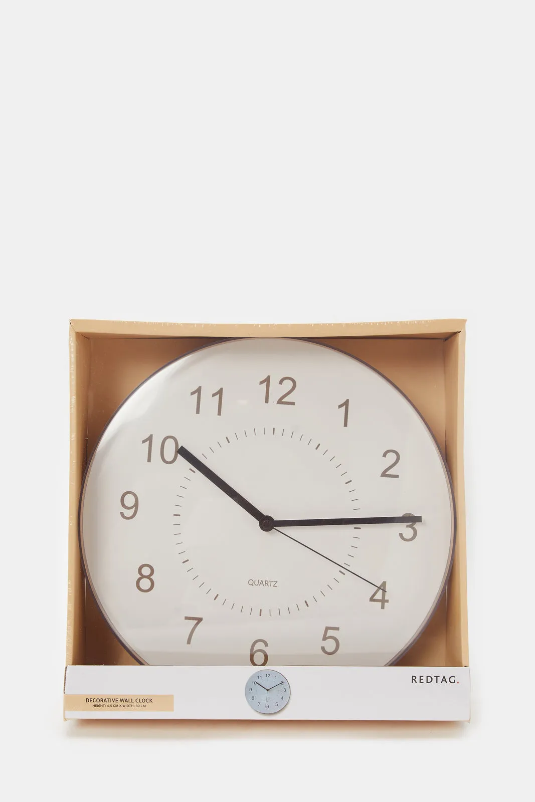 White Wall Clock With Numbers And Thin Frame
