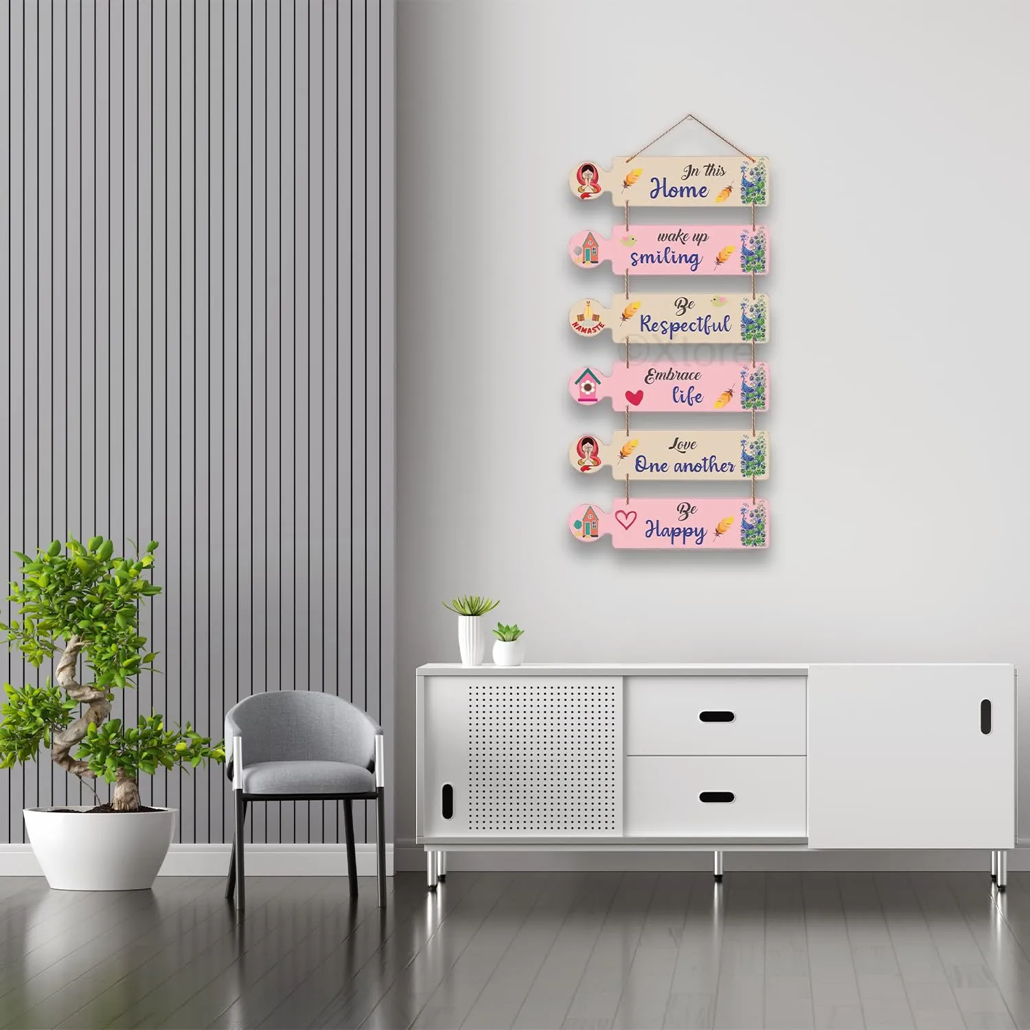 Xtore Decorative Wall Art MDF Wooden Wall Hanger for Living Room | Bedroom | Office | Kitchen | Home Decor - (XT114)