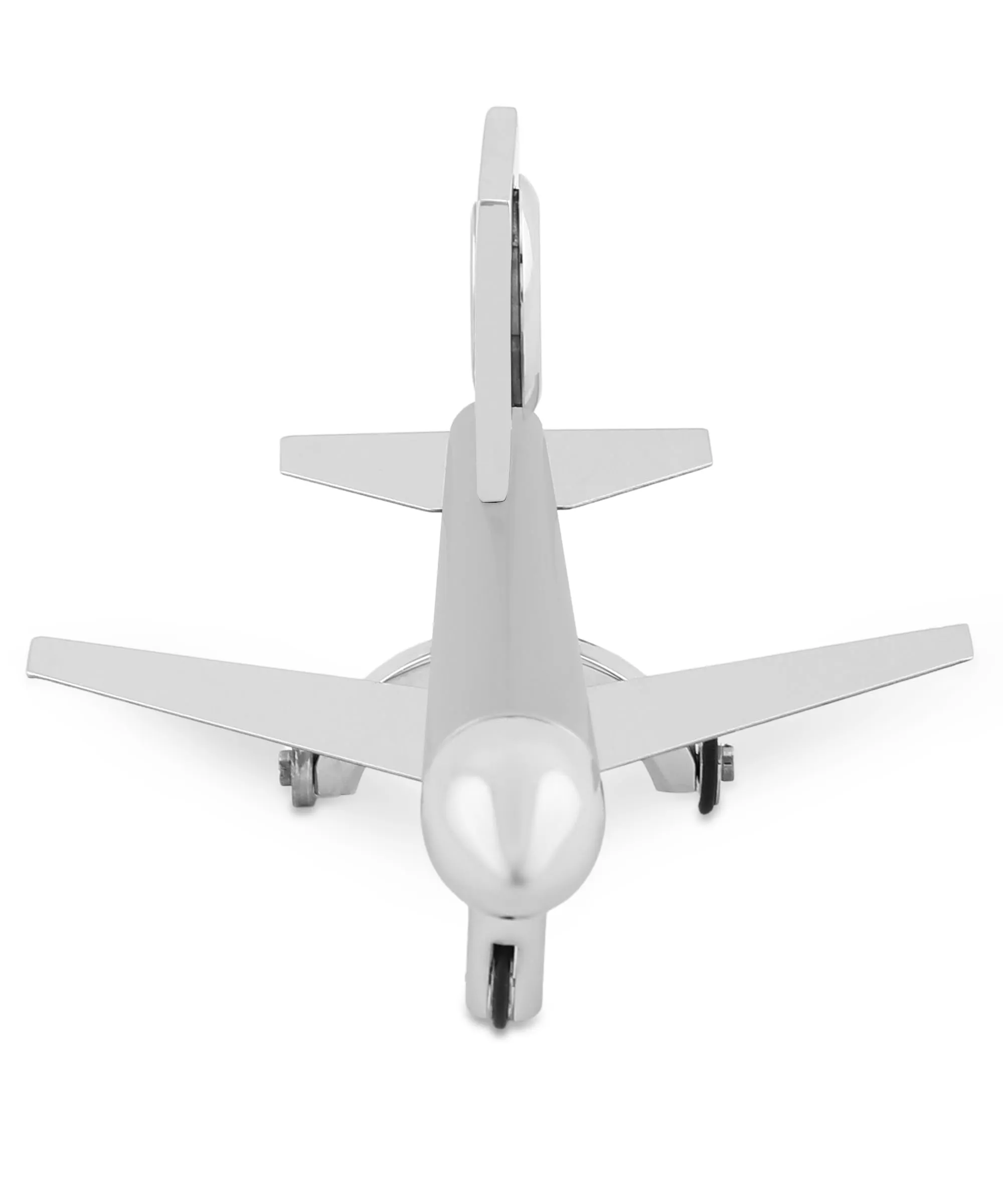 ZAHEPA Aeroplane Miniature Desk Clock | Stylish and Elegant Timepiece for Office Table Decoration | Metal Paper Weights with Sleek Chrome Finish | Ideal Gift for Aviation Enthusiasts.
