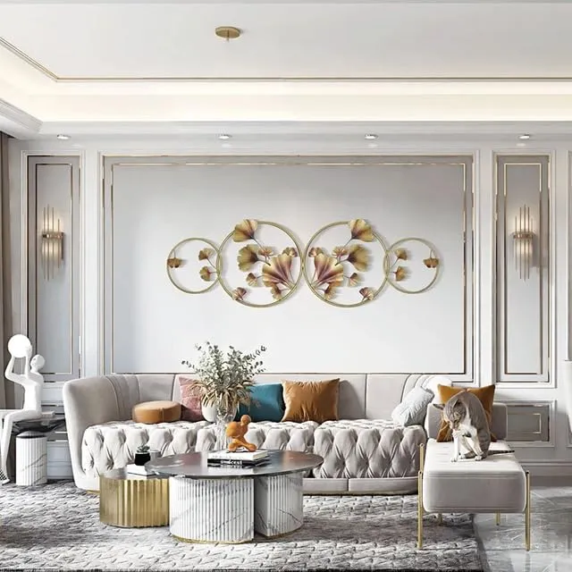 ZOVE Metal Flower Wall Art Perfect For Home, Hotel, Restaurant, Living Room Decoration (Size : 47 X 15 INCH)