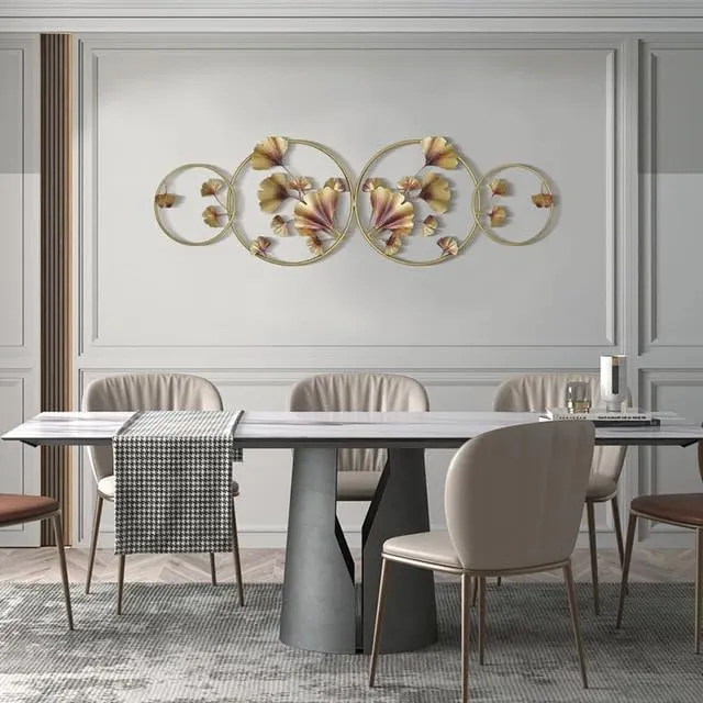ZOVE Metal Flower Wall Art Perfect For Home, Hotel, Restaurant, Living Room Decoration (Size : 47 X 15 INCH)